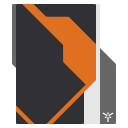27M Orange : Black Folder Icon